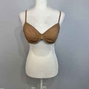 La Perla T-Shirt Bra Womens 36C Beige Microfiber Underwire Lined Unpadded Italy